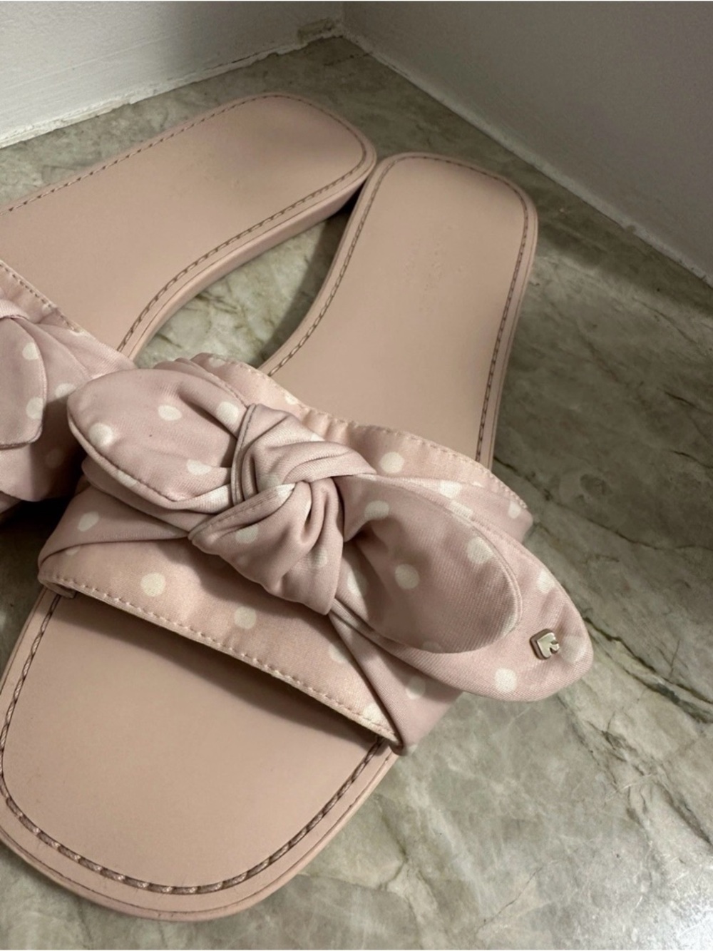 kate spade Light Pink Knot Bow Slide Sandals - Picture 4 of 6